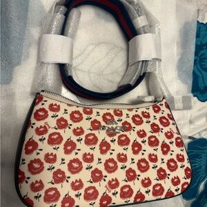 Coach Red Floral Shoulder Bag